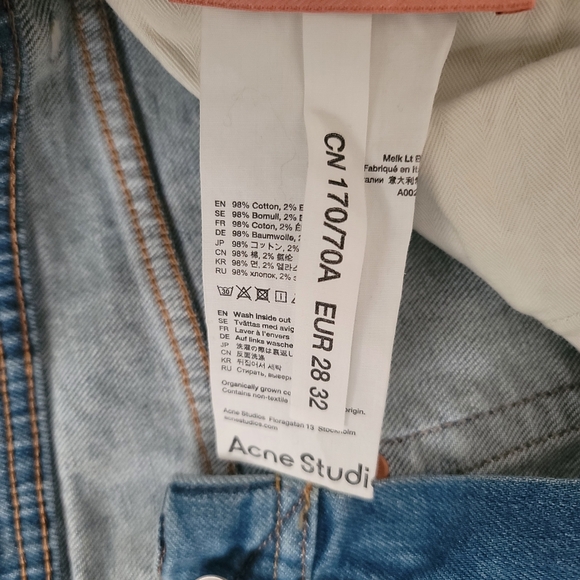 Acne Studio Light Blue Straight Leg Jeans with Subtle Fading | Size 28 X 32 - Picture 10 of 15